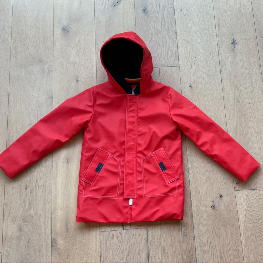 Jacadi Vibrant Red Hooded Raincoat